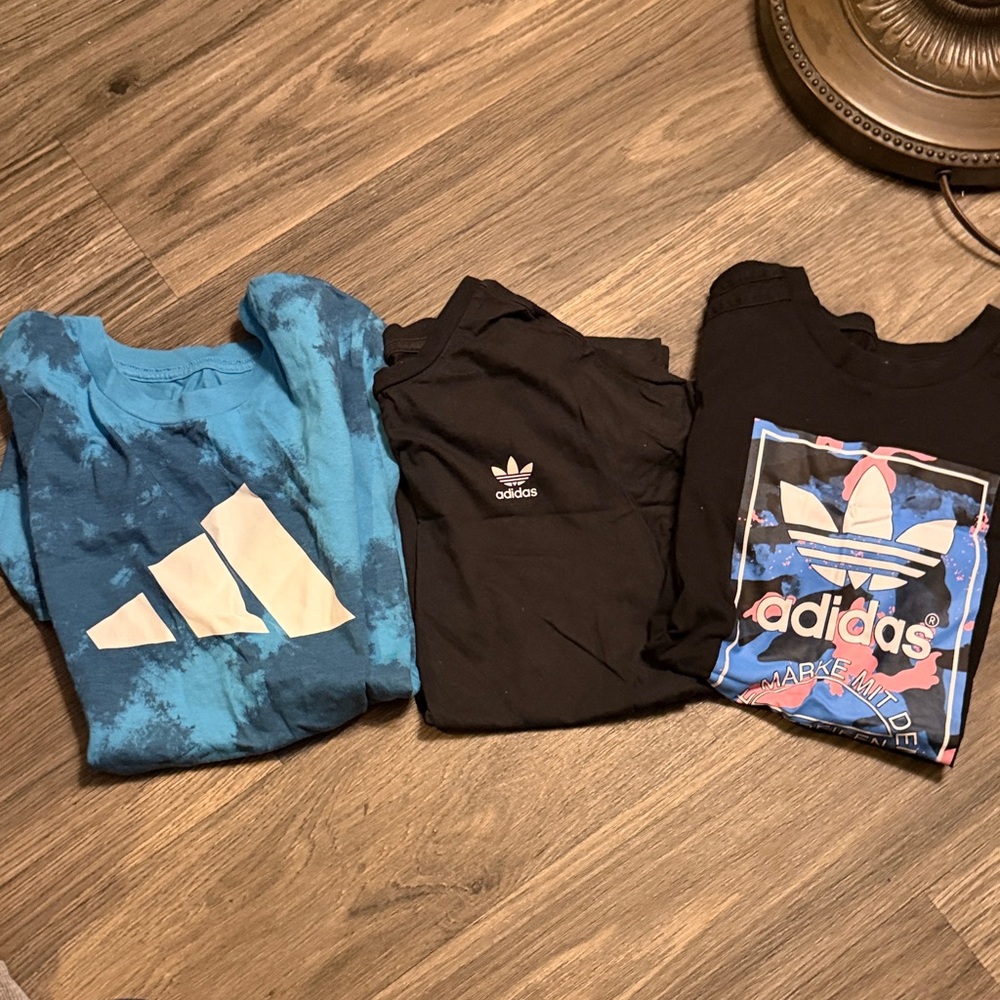 Adidas Kids' Blue and Black Graphic Tees Trio